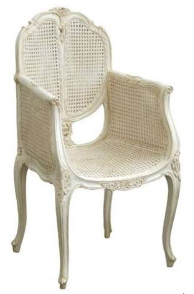 French Chair Carved w/Rattan - Click Image to Close
